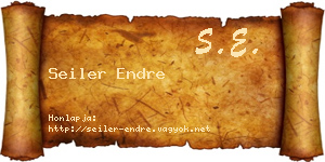 Seiler Endre névjegykártya